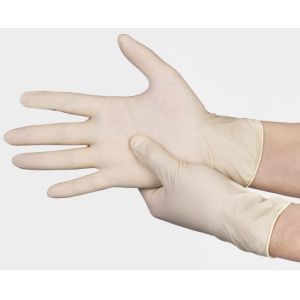 Cheap 9&quot; Disposable Latex Powdered Medical Examination Gloves 100pcs/Box for sale