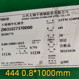 UNS S44400 Metal Sheet Low Carbon Low Nitrogen Ferritic 444 Stainless Steel  2.0*1220*2440mm
