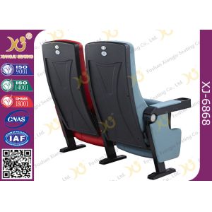 Metal Frame Inner Structure Cupholder Cinema Chairs With Pushing Back
