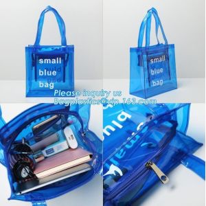 handle colorfull bag pvc zipper bag, Custom PVC Loop Handle Image Printed