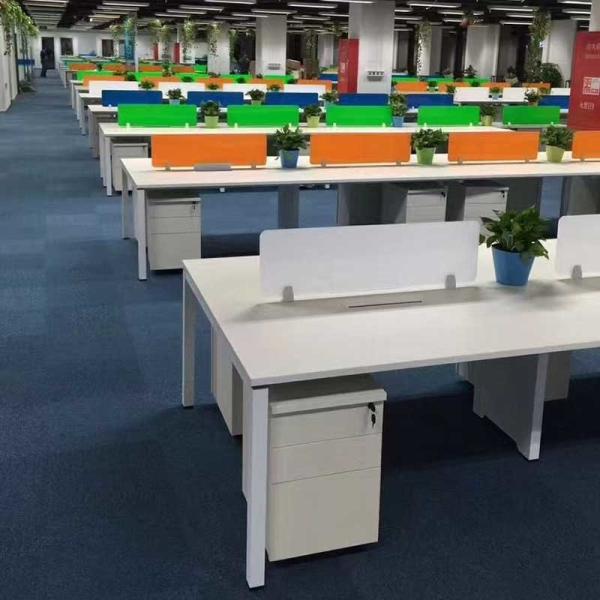 Customized White 4 Seat Office Workstation Cubicle Staff Workstation Desk