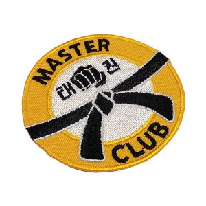 Twill Custom Embroidered Badge Patches , Fabric Iron On Patches For Clothes