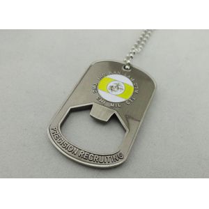 Stamped Bottle Opener Personalised Dog Tags With 800*2.4mm Ball Chain