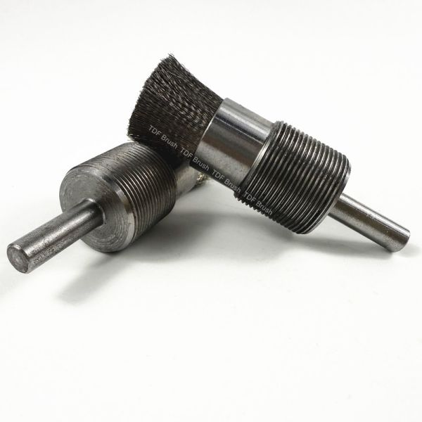 Quality Premium Stainless Steel Crimped Wire End Brush with Shank - Industrial Deburring, Rust & Coating Removal Tool wholesale