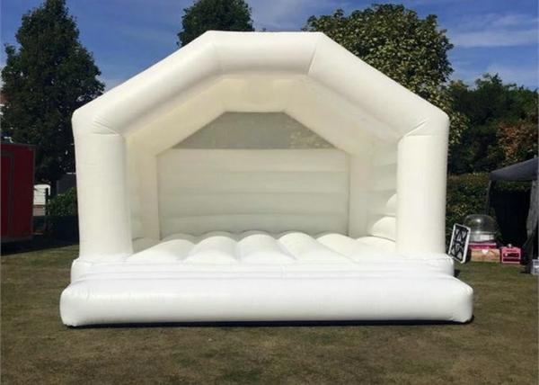 Quality 0.55mm PVC Tarpaulins Blow Up Bounce House / White Wedding Bouncy Castle wholesale