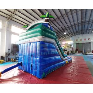 Commercial 1000D Palm Tree Bounce House With Slide