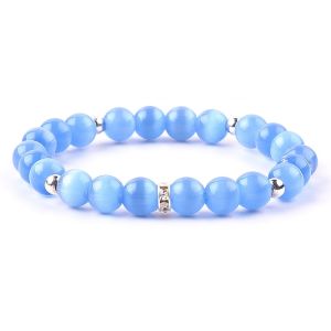 8mm//10mm/12mm Round Cats Eye Gemstone Bracelet For Clothing Matching