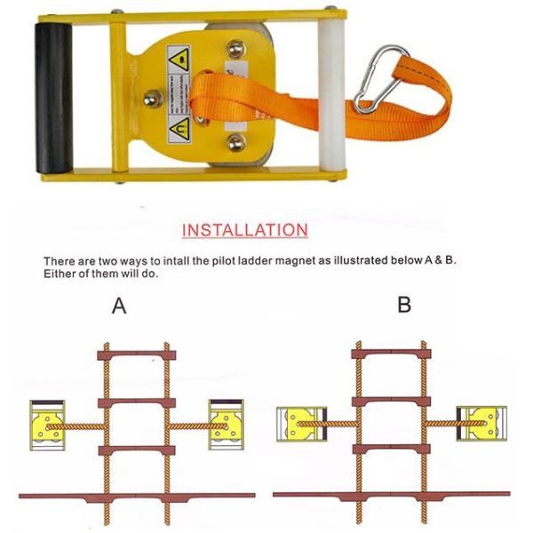 Yellow Pilot Ladder Holding Magnets