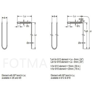 MoSi2 Heating Elements L Bent Molybdenum Products
