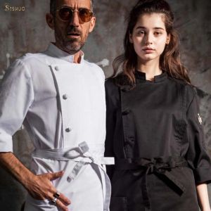 Cheap Breathable OEM Service Chef Uniform Tops For Men And Women for sale