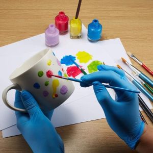 Disposable Surgical 3.5mg/Pcs Nitrile And Latex Gloves Blue