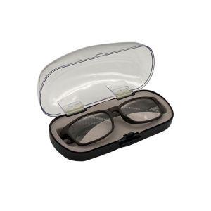 Transparent Top Black Base Clear Plastic Sunglass Case