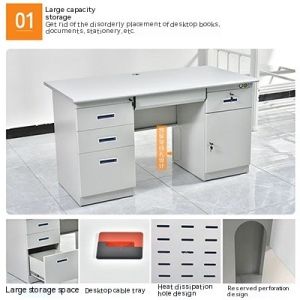 Customizable Thickened Steel Office Desk and Chair Combination with ISO