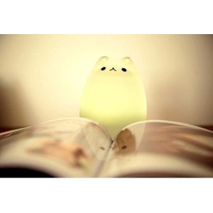 USB Charge Carton Silicone Night Light Multicolor Cute Cat Silicone Soft Nursery
