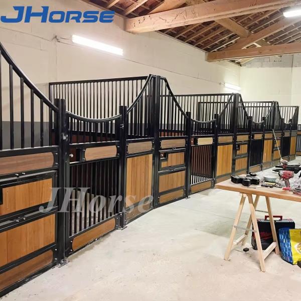 Quality 3.0m Welded Horse Stall Fronts with Bamboo or Customized Fillin Wood wholesale