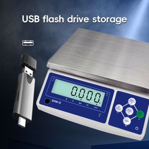 SHWDL-15KG Ethernet Function Table Scale with LCD Display and AC/DC Power Supply