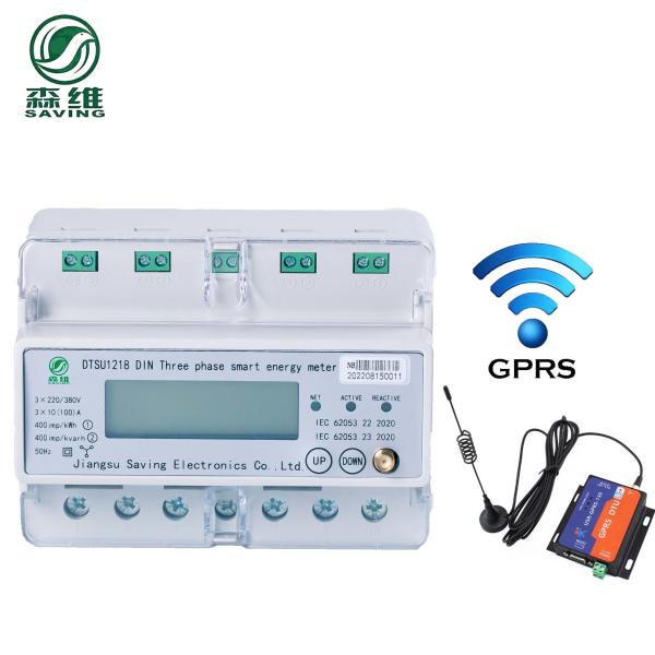 Quality 1kg 4 Wires Din Rail 3 Phase Energy Meter Wireless Wifi Lorawan Electricity 55C wholesale