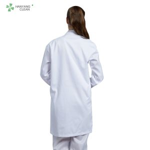 White Color Dust Proof Clothing Autoclavable Resuable Lab Coat Anti Static S -