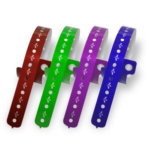 Plastic Vinyl Personalised Event Wristbands Secure Elastic Reflective