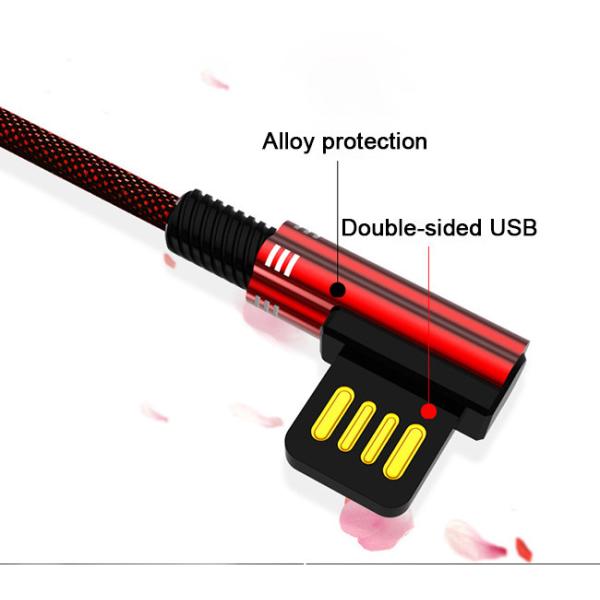 Type C Micro Braided 2.4A USB 2.0 Charging Cable 1m