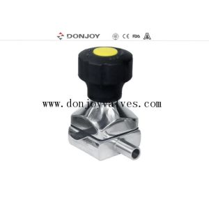DN6 Direct Way Weld Sanitary Diaphragm Valve With Plastic Handwheel