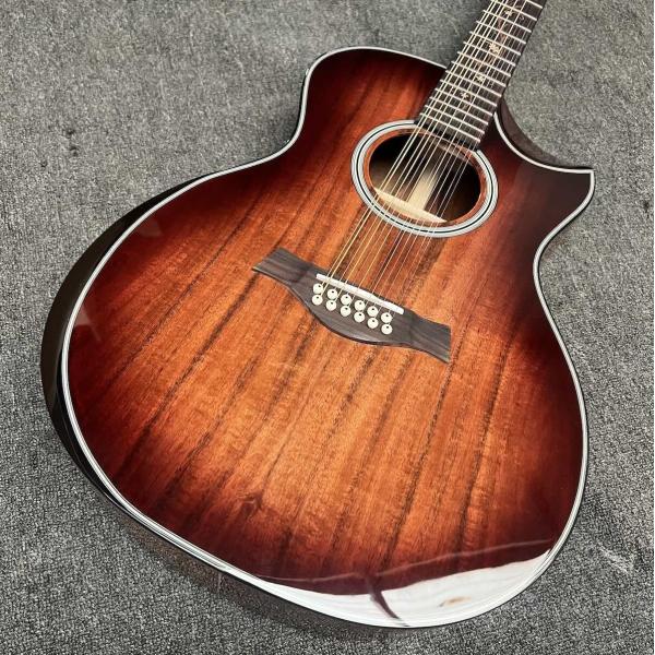 Custom 6 Strings Hawaiian KOA Top Solid Hawaiian Koa Back Sides Mahogany Neck Ebony Fretboard Cutaway K24ce Acoustic Guitar