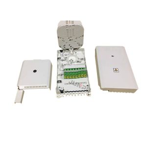 Outdoor 8 Core FTTH Fiber Optic Distribution Box 1 In 8 Out PC ABS White Color
