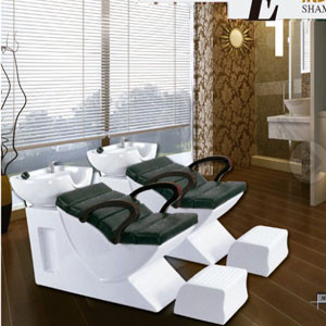Cheap fibreglass shampoo bed with ceramic basin E-001 for sale