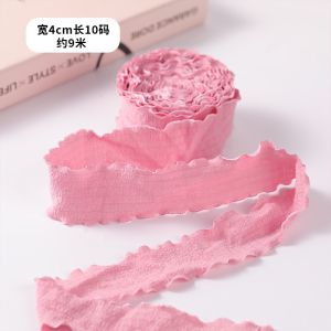 40mm Valentine'S Colored Jute Ribbon Linen Wrinkle Edge Jute Lattice Ribbon