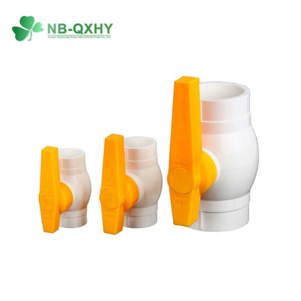 Quality Fixed Ball Valve for Water System PVC Plastic Yellow Handle Socket Straight Through Type wholesale