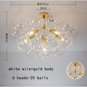 Nordic Concise Molecular Glass Chandelier Living room Bar Jumbo Bubble