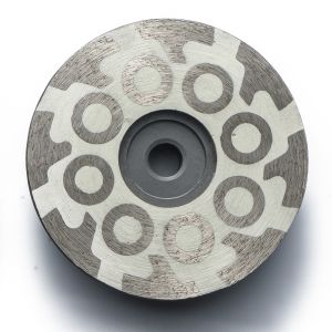 Six Segmented Diamond Powder Cup Wheel for Resin Filled Round Turbo Granite
