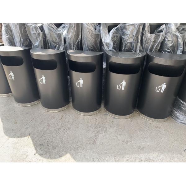 Large Capacity Half-round Shopping Mall Supermarket Standing Aisle Against the Wall Elevator Door Smoke Bucket Trash Can