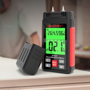 HT633 Wood Moisture Meter Pin Type Digital Moisture Detector Ambient Temperature