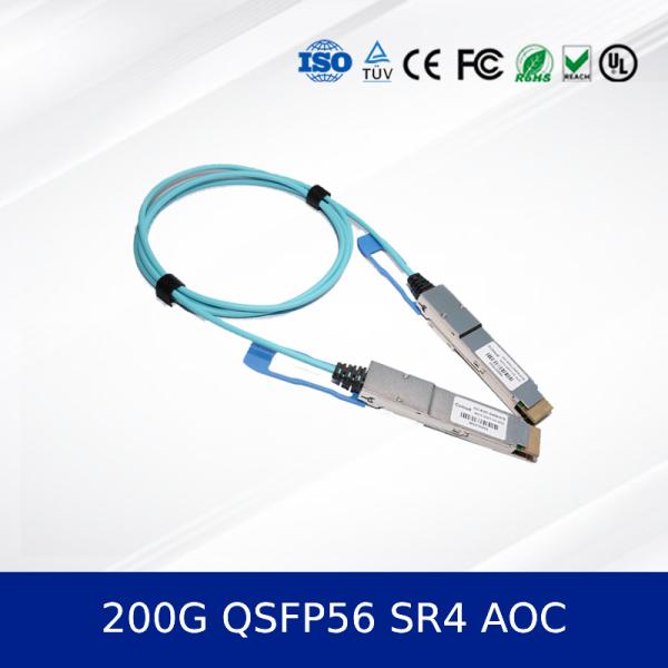 Quality Optical Transceiver Module 200G QSFP56 SR4 AOC 3m Cable For 200G Ethernet OM4 MMF, Low Power, CMIS Compliant wholesale