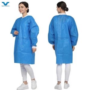 Protective Disposable PP/SMS/Microporous Tyvek Lab Coat for Unisex in Industrial