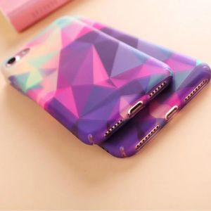 Hard PC Decal All-inclusive Color Flash Lozenge Pattern Cell Phone Case Cover