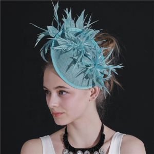 Shipping DHL UPS FEDEX EMS TNT Sinamay and Feather Fascinator for Event Party