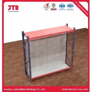 4 Layer Supermarket Display Shelving Perforated Back Panel With Hooks