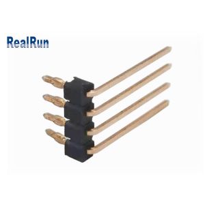PA6T 4P Single Row Pin Header 90° Bend UL94V-0 Press Fit PCB THT Connector