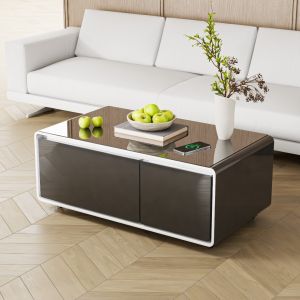 2024 Modern Smart Coffee Table with Wireless Charging and Direct Cooling