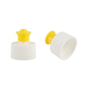 White Yellow 24/410 Push Pull Cap For Plastic Cleanser Essence Bottle