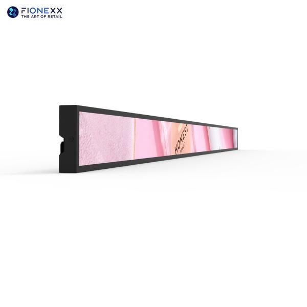 Quality Artistic Digital Signage Flexible Advertising Display Board Network Indoor Stretched Bar Digital Signage LCD Display Shelf Advertisement Display In The Supermarket wholesale
