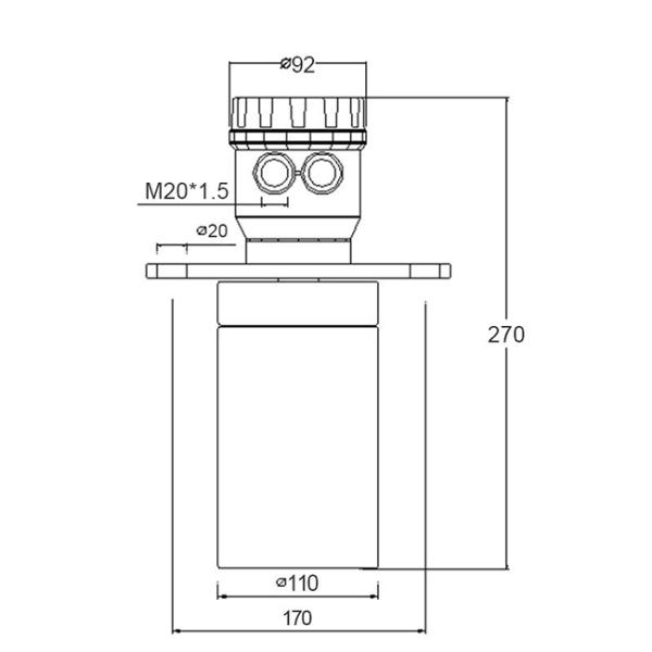 2000KHz 20mA 40m RS485 Ultrasonic Level Transmitter