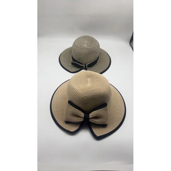 Quality Wide Brim Floppy Straw Sun Hat With Ribbon Solid Patterned wholesale