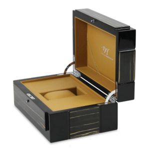 Black Wooden Watch Storage Box Sustainable With Glossy Lacquer Finish