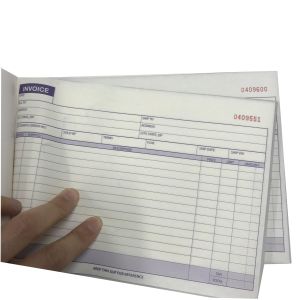 White Invoice Books with Logo Printing for Business Efficiency