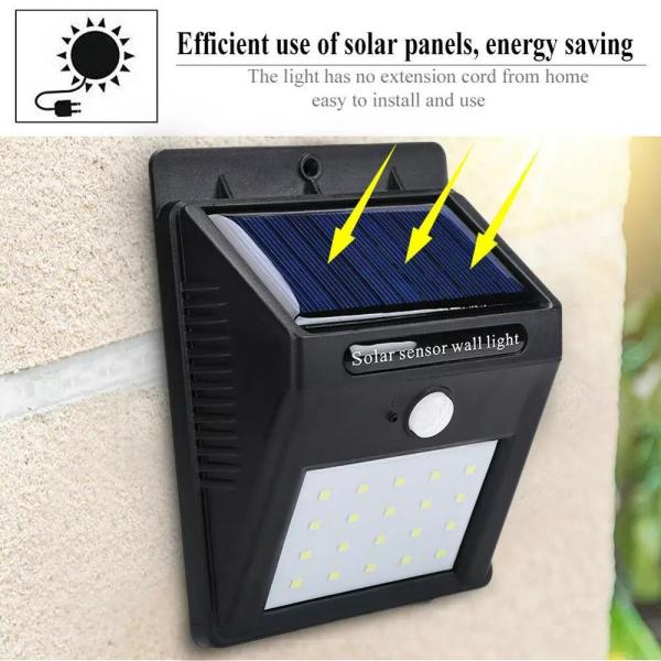 IP66 200lm 10ft Distance Solar Motion Sensor Wall Light 20 LED