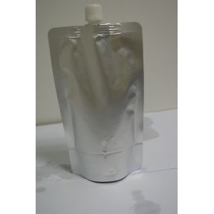 China Custom Silver Aluminum Foil Spout Pouch for Liquid Packaging on sale