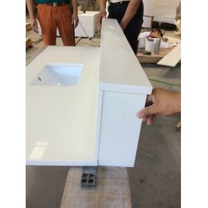 White Kitchen Solid Quartz Countertops Worktops , Solid Surface Bathroom